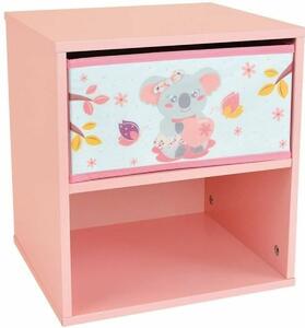 Fun House Růžový noční stolek CALLY MIMI KOALA - 36 x 33 x 30 cm