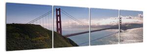 Golden Gate Bridge - moderní obrazy (160x40cm)