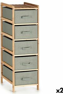 Kipit Šedý dřevěný prádelník - 34 x 103 x 36 cm (2 kusy)