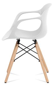 Plastová jídelní židle, bílá ALBINA WT
