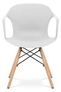 Jídelní židle Albina WT plast bílý strukturovaný, masiv buk