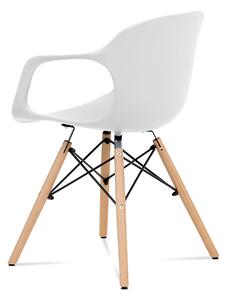 Jídelní židle Albina WT plast bílý strukturovaný, masiv buk