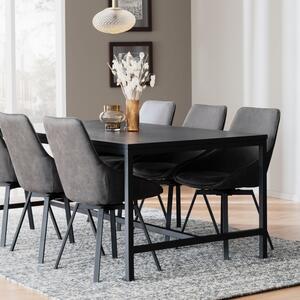 Tmavě šedá otočná jídelní židle ROWICO ALISON s černou podnoží