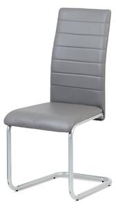 Jídelní židle DCL-102 GREY koženka šedá, kov šedý lak, VÝPRODEJ