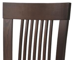 Jídelní židle dřevěná dekor ořech a potah krémová látka BC-3940 WAL