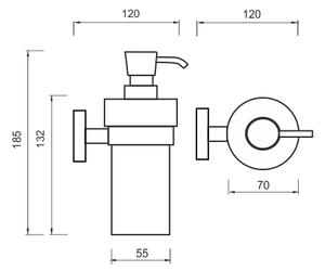 Nástěnný dávkovač tekutého mýdla keramický, pumpička plast NIMCO UNIX UN 13031KN-26