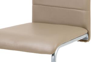Jídelní židle DCL-102 CAP koženka cappuccino, kov šedý lak, VÝPRODEJ