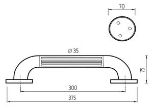 Nimco Uni madlo do koupelny a WC plastové 300x35 mm BM 1035-05