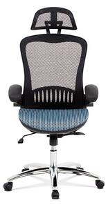 Kancelářská židle s podhlavníkem KA-A185 BLUE síťovina modrá/černá