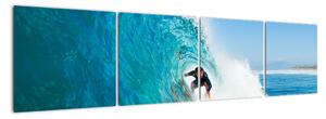 Surfař na vlně - moderní obraz (160x40cm)
