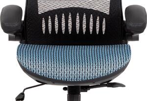 Kancelářská židle s podhlavníkem KA-A185 BLUE síťovina modrá/černá
