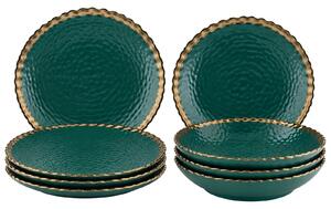 Keramická sada talířů Kati Green Gold 8ks