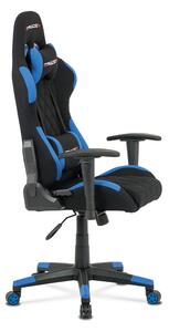 Kancelářská židle, modrá látka, houpací mech, kříž plast KA-V606 BLUE