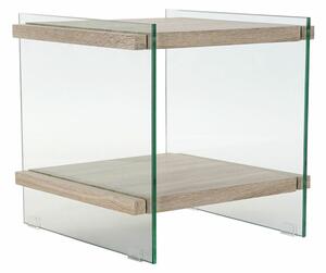 DKD Home Decor Noční stolek Sklo, Dřevo (50 x 50 x 49 cm)