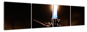 Hořící zapalovač - obraz (160x40cm)