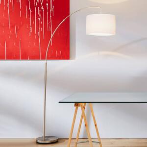 Brilliant Stojací lampa Clarie, bílá, barva železa, 180 cm, látka/kov, Hliník / šedá / zinek, Obývací pokoj / jídelna, kov, Moderní