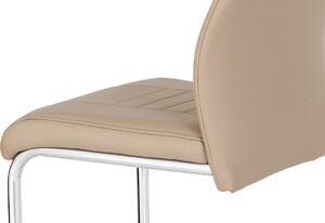 Jídelní židle koženka cappuccino chrom HC-955 CAP