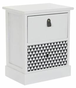 DKD Home Decor Bílo-šedý Dřevěný Prádelník (36 x 25 x 44,5 cm)