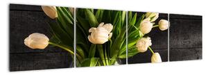 Tulipány ve váze - obraz (160x40cm)