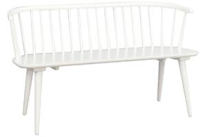 Bílá dřevěná jídelní lavice ROWICO CARMEN 134 cm