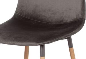 Jídelní židle, šedá látka samet, kov buk CT-622 GREY4