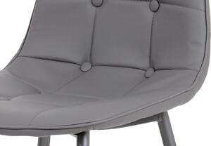 Jídelní židle CT-393 GREY ekokůže šedá, kov šedý, VÝPRODEJ