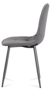 Jídelní židle CT-393 GREY ekokůže šedá, kov šedý, VÝPRODEJ