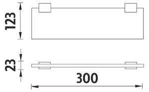 Černá police do koupelny z plexiglass, 30 cm NIMCO KIBO černá Ki-X330-C-90