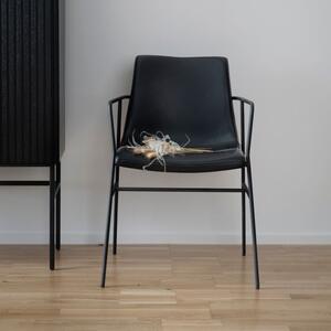 Černá koženková jídelní židle ROWICO HUNTINGTON