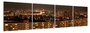 Noční město - obraz (160x40cm)