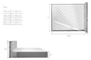 Postel Latina - kovový rám + úložný prostor Rozměr: 180x200 cm, látka: Soft 33