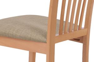 Jídelní židle BC-3950 BUK3 masiv buk, barva buk, látka béžová, VÝPRODEJ
