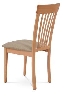 Jídelní židle dřevěná dekor buk a potah béžová látka BC-3950 BUK3