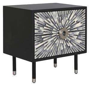 DKD Home Decor Noční stolek Černý s bílým dekorem (50 x 35 x 51 cm)