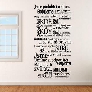 Jsme perfektní rodina - vinylová samolepka na zeď - 100x50cm