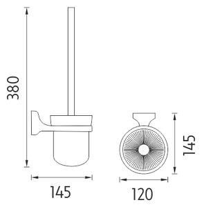 WC štětka s držákem nástěnná NIMCO MONOLIT MO 4094C-26