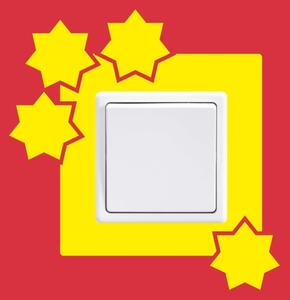 Hvězdy vypínač - zásuvka - Samolepka na zeď - vnitřní otvor 7,5x7,5cm a 12,5cm vnější obrázek