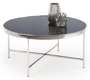 Halmar Konferenční stolek Moria, sklo, černý/stříbrný