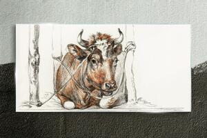Obraz na skle Obraz na skle Kreslení krávy zvířat