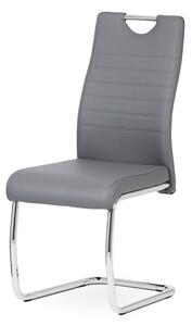 Jídelní židle chrom a potah šedá ekokůže DCL-418 GREY