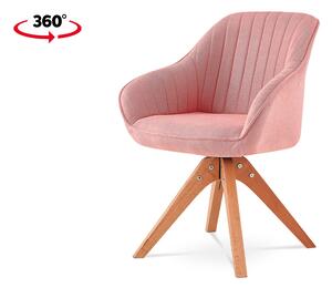 Jídelní židle, látka růžová, nohy masiv buk HC-770 PINK2