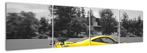Žluté sportovní auto - obraz (160x40cm)
