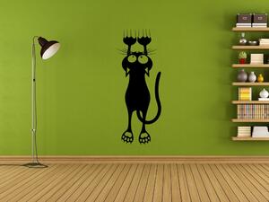 Kočka s drápky - Samolepka na zeď - 50x20cm