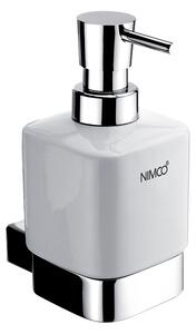 Nástěnný dávkovač tekutého mýdla keramický, chrom, pumpa plast NIMCO Kibo Ki 14031K-26