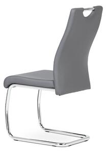 Jídelní židle chrom a potah šedá ekokůže DCL-418 GREY