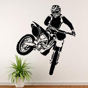 Motorka motokros - vinylová samolepka na zeď - 100x83cm