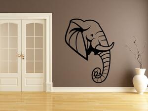 Sloní hlava - Samolepka na zeď - 50x39cm