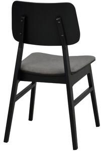 Černá dubová jídelní židle s látkovým sedákem ROWICO NAGANO