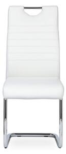 Jídelní židle chrom a potah bílá ekokůže DCL-418 WT
