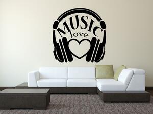 Miluji hudbu - Samolepka na zeď - 51x50cm